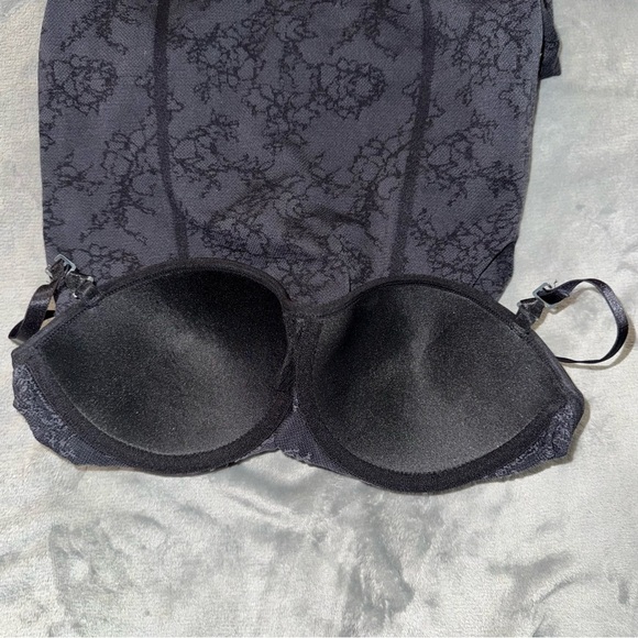 F.I.T. Figure Improving Technology Black Built In Bra Slip Dress Size Large - Picture 8 of 9